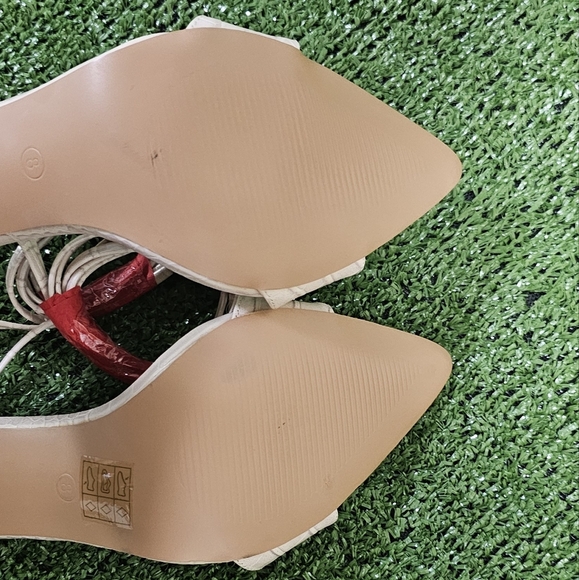 PRETTYLITTLETHING | CROC EMBOSSED HIGH ANKLE/CALF LACE STILETTOS - Picture 14 of 16